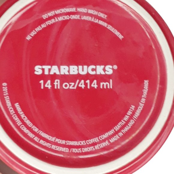 Starbucks Christmas Holiday Mug Red with Gold Ornaments 14 Ounce Coffee Cup - Picture 3 of 7